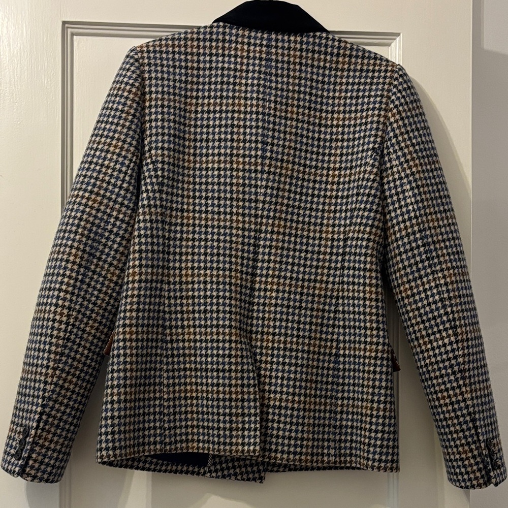 J. Crew Dover Black and Brown Houndstooth Blazer / 100% wool / lined - Picture 4 of 8